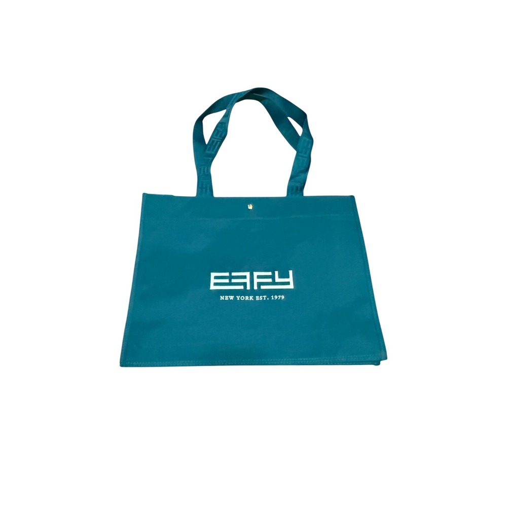 EFFY New York Est 1979 Teal Logo Tote Bag Shopper Turquoise Blue Handbag New